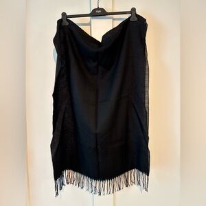 🖤 Neiman Marcus Cotton-Linen Blend Black Lightweight Scarf – 70cm x 180cm 🖤